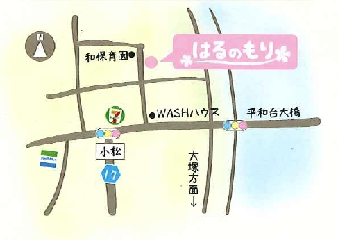 はるのもりのアクセスマップ：宮崎市大字小松字宅宮204-2